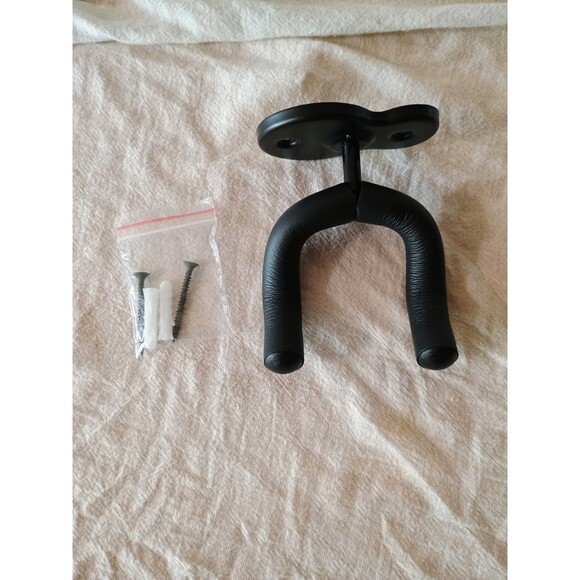 Simple Black Guitar Wall Hanger With Screws - Picture 1 of 4
